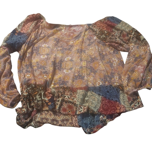 Umgee Multicolor Patchwork Blouse - Picture 2 of 4